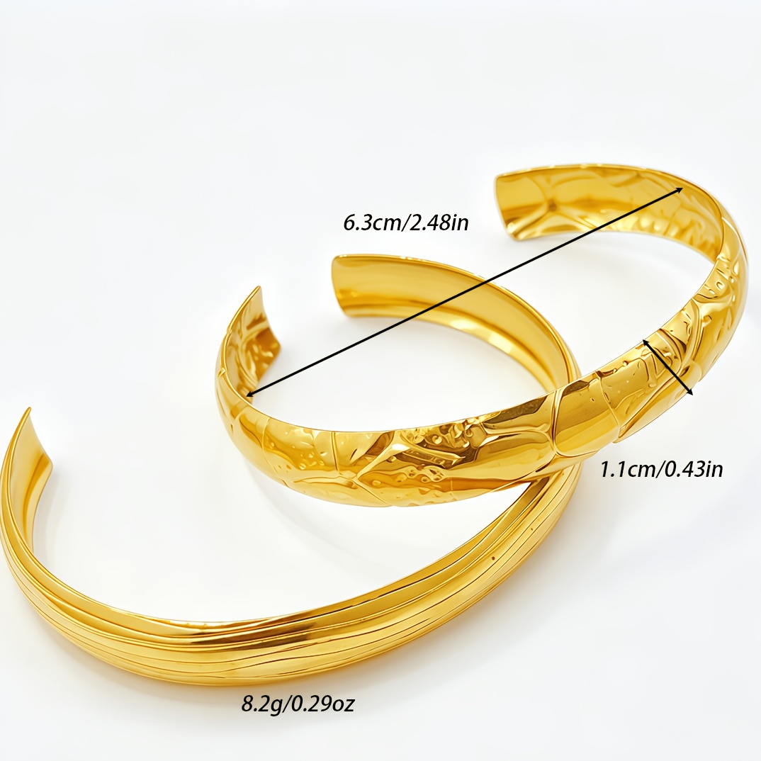 304 Stainless Steel Open Bangle, Anti-Fading & Anti-Allergic